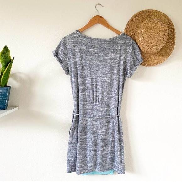 Anthro Maeve Grey Wrap Tee Dress size S Small Anthropologie - Picture 8 of 8